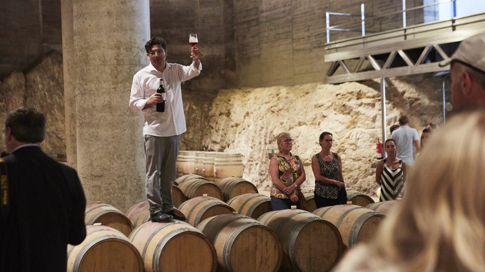 Wine tasting with sommelier during a conference at a venue in Barcelona