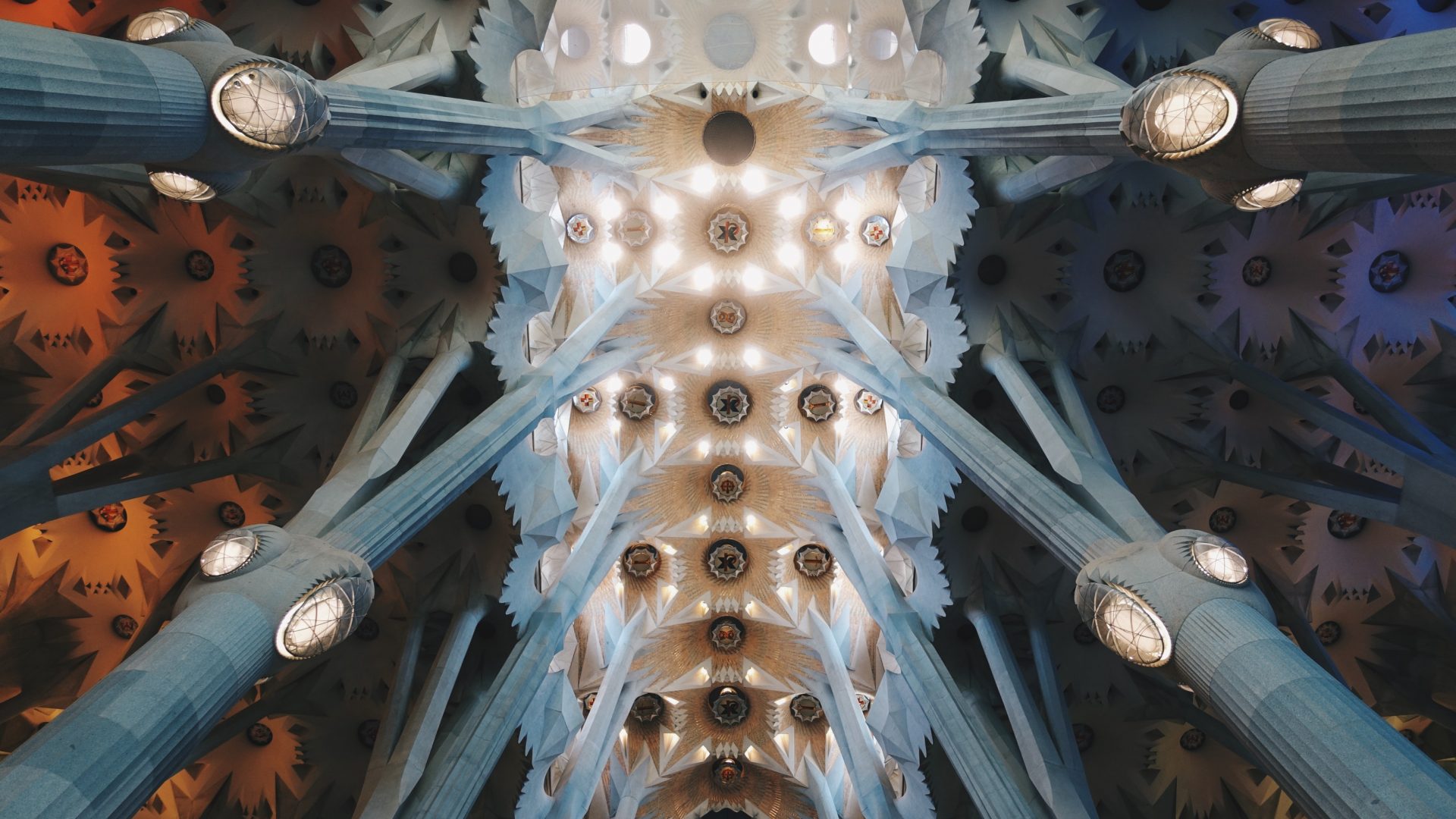 Ceiling of Sagrada Familia - architecture of Barcelona